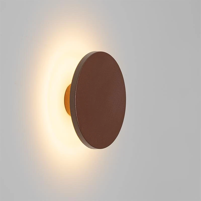 QAZQA Moderne Buiten Wandlamp Roestbruin Incl. LED IP54 - Skyf 4 QAZQA Moderne Buiten Wandlamp Roestbruin Incl. LED IP54 - Skyf - Afbeelding 2