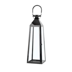 Beliani - CRETE - Lantaarn - Zwart - RVS