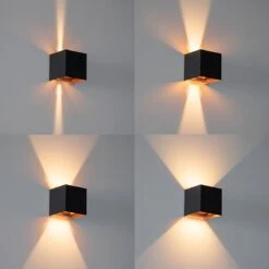 QAZQA Buiten Wandlamp Zwart Met Goud Incl. LED 2-lichts IP54 - Edwin -Tuinwinkel 9776372