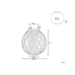 Beliani - SAMOA - Lantaarn - Zwart - Wilgenhout -Tuinwinkel 9787095