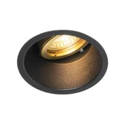 QAZQA Moderne Inbouwspot Zwart Met Goud Draai- En Kantelbaar - Alloy -Tuinwinkel 9799094