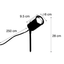 QAZQA Prikspot Zwart Verstelbaar IP44 - Solo -Tuinwinkel 9989289
