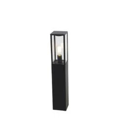 QAZQA Industriële Staande Buitenlamp Zwart 80 Cm IP44 - Charlois